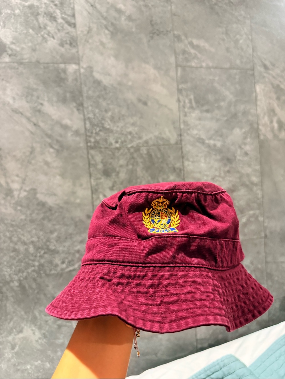 Embroidered POLO RALPH LAUREN Burgundy Bucket Hat